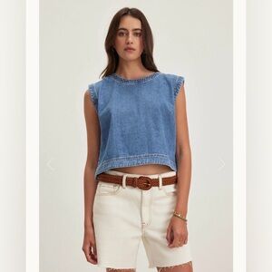 NWT Velvet by Graham & Spencer Loren Denim Top